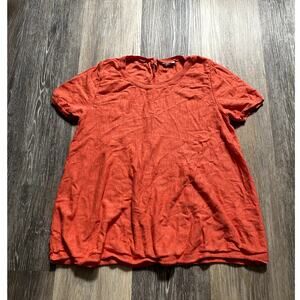 Anthropologie Lightweight Knit Button Top Small Coral Twee Coquette Feminine